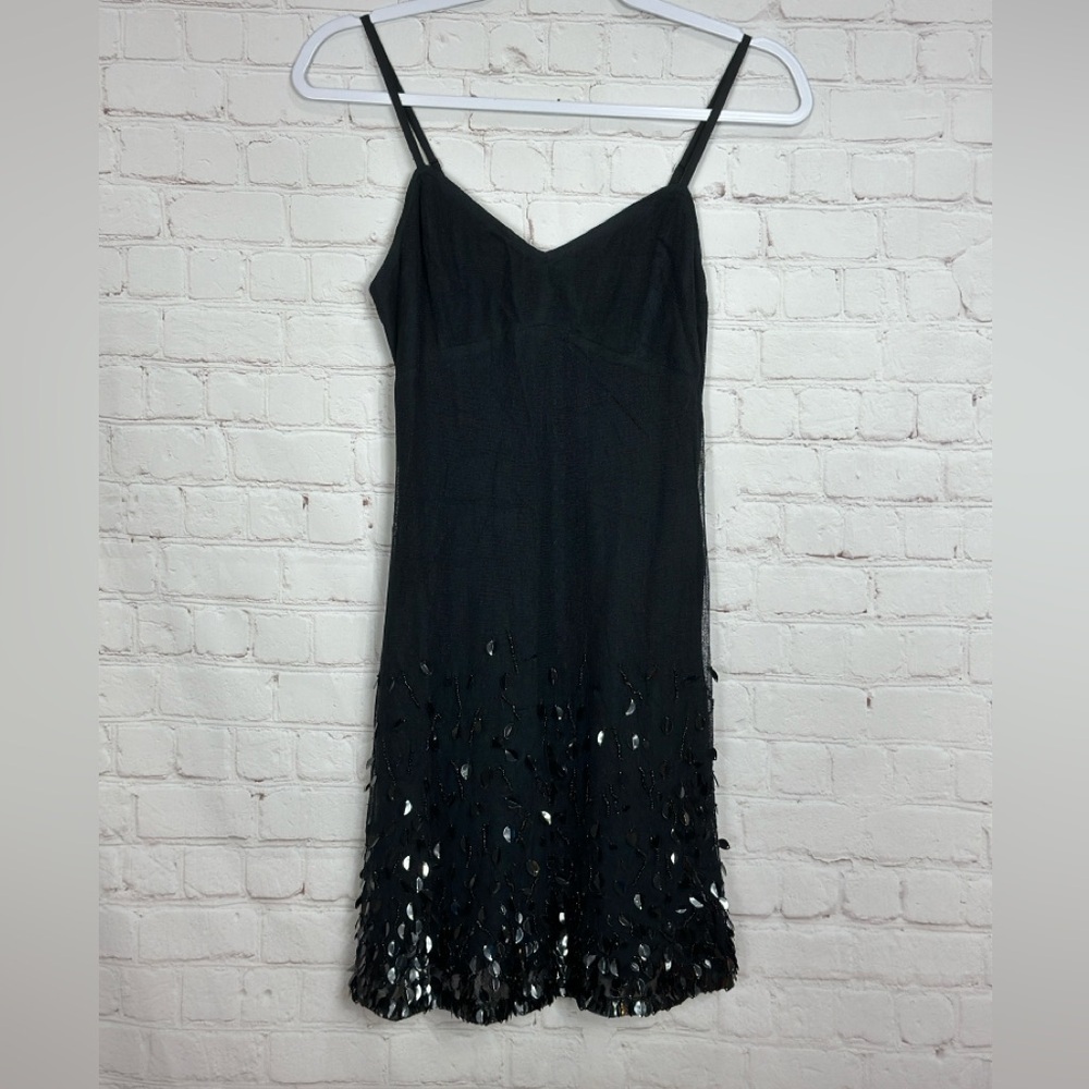 Abercrombie and Fitch Black Mini Dress beaded party homecoming cocktail sz S